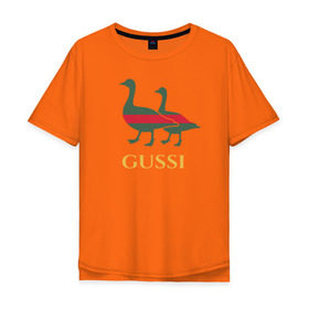 Мужская футболка хлопок Oversize с принтом Gussi GG в Екатеринбурге, 100% хлопок | свободный крой, круглый ворот, “спинка” длиннее передней части | gucci | gussi | гуси | гучи