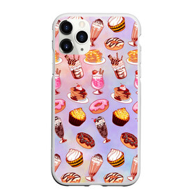 Чехол для iPhone 11 Pro Max матовый с принтом Очень Сладкий Паттерн в Екатеринбурге, Силикон |  | Тематика изображения на принте: блины | вкусняшка | еда | кекс | клубника | коктейль | мороженое | панкейк | пончик | сладости