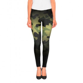 Леггинсы 3D с принтом Camouflage - Series 3 (Shorts,Pants) в Екатеринбурге, 80% полиэстер, 20% эластан | Эластичный пояс, зауженные к низу, низкая посадка | 0x000000123 | camo | green | зелёный | камуфляж | спорт