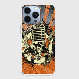 Чехол для iPhone 13 Pro с принтом Microphone в Екатеринбурге,  |  | Тематика изображения на принте: art | grunge | guitar | line | microphone | pattern | абстракция | арт | гитара | гранж | линии | микрофон | узор