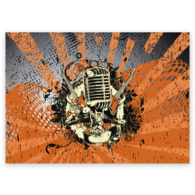 Поздравительная открытка с принтом Microphone в Екатеринбурге, 100% бумага | плотность бумаги 280 г/м2, матовая, на обратной стороне линовка и место для марки
 | Тематика изображения на принте: art | grunge | guitar | line | microphone | pattern | абстракция | арт | гитара | гранж | линии | микрофон | узор