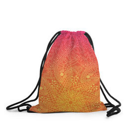 Рюкзак-мешок 3D с принтом Солнечные мандалы в Екатеринбурге, 100% полиэстер | плотность ткани — 200 г/м2, размер — 35 х 45 см; лямки — толстые шнурки, застежка на шнуровке, без карманов и подкладки | 