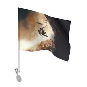 Флаг для автомобиля с принтом Dying Light 2 в Екатеринбурге, 100% полиэстер | Размер: 30*21 см | dying | game | horror | light | апокалипсис | зомби | игра | мертвецы | монстр | паркур | ужас | хоррор