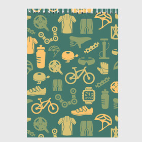 Скетчбук с принтом Велосипедист в Екатеринбурге, 100% бумага
 | 48 листов, плотность листов — 100 г/м2, плотность картонной обложки — 250 г/м2. Листы скреплены сверху удобной пружинной спиралью | bicycle | bike | road | speed | sport | вело | велосипед | велосипедист | гонщик | дорога | здоровье | педали | сила | скорость | спорт | трасса | шлем
