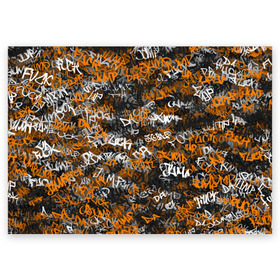 Поздравительная открытка с принтом Jump da f#ck up! в Екатеринбурге, 100% бумага | плотность бумаги 280 г/м2, матовая, на обратной стороне линовка и место для марки
 | Тематика изображения на принте: slipknot | soulfly | u rban | белый | графити | граффити | камуфляж | надпись | оранжевый | черный