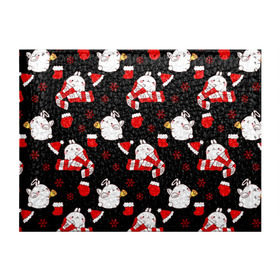 Обложка для студенческого билета с принтом Molang Новогодний Паттерн в Екатеринбурге, натуральная кожа | Размер: 11*8 см; Печать на всей внешней стороне | kawaii | аниме | зайчик | зая | каваи | кролик | мимими | моланг | нг | новый год | рождество | снежинка
