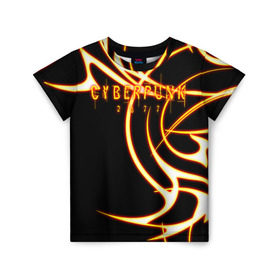 Детская футболка 3D с принтом Cyberpunk 2077 в Екатеринбурге, 100% гипоаллергенный полиэфир | прямой крой, круглый вырез горловины, длина до линии бедер, чуть спущенное плечо, ткань немного тянется | action | cyberpunk | projekt red | rpg | игра | кибер | мир | панк | средневековья | фэнтези