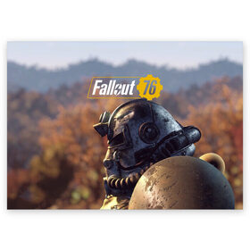 Поздравительная открытка с принтом Fallout 76 в Екатеринбурге, 100% бумага | плотность бумаги 280 г/м2, матовая, на обратной стороне линовка и место для марки
 | fallout | fallout 76 | future | rpg | valt tec | war | wasteland | будущее | война | костюм | постапокалипсис | рпг | фалаут | фолаут | фоллаут | фолыч | ядерная пустошь