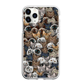 Чехол для iPhone 11 Pro матовый с принтом Коты разных пород в Екатеринбурге, Силикон |  | бенгальский | кот | котик | котики | кошка | мейн кун | паттерн | персидский | сиамский | сфинкс
