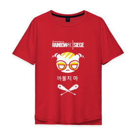 Мужская футболка хлопок Oversize с принтом Rainbow Six | Siege (Dokkaebi) в Екатеринбурге, 100% хлопок | свободный крой, круглый ворот, “спинка” длиннее передней части | 