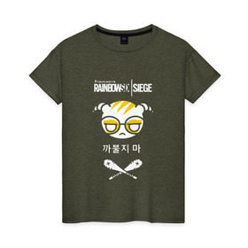 Женская футболка хлопок с принтом Rainbow Six | Siege (Dokkaebi) в Екатеринбурге, 100% хлопок | прямой крой, круглый вырез горловины, длина до линии бедер, слегка спущенное плечо | 