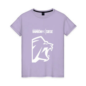 Женская футболка хлопок с принтом Rainbow Six | Siege (Lion) в Екатеринбурге, 100% хлопок | прямой крой, круглый вырез горловины, длина до линии бедер, слегка спущенное плечо | 0x000000123 | e3 | lion | pro | rainbow six siege | леон | осада | рейнбоу сикс | сиейдж