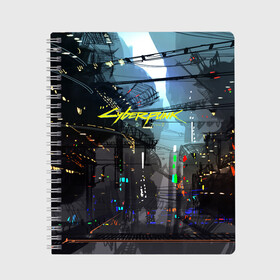 Тетрадь с принтом Cyber Punk 2077 в Екатеринбурге, 100% бумага | 48 листов, плотность листов — 60 г/м2, плотность картонной обложки — 250 г/м2. Листы скреплены сбоку удобной пружинной спиралью. Уголки страниц и обложки скругленные. Цвет линий — светло-серый
 | cd projekt red | cyberpunk | cyberpunk 2077 | e3 | ps4 | rpg | v | xbox | будущее | киберпанк | киберпанк 2077 | от создателей ведьмака | рпг