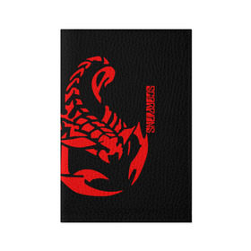 Обложка для паспорта матовая кожа с принтом Scorpions в Екатеринбурге, натуральная матовая кожа | размер 19,3 х 13,7 см; прозрачные пластиковые крепления | Тематика изображения на принте: scorpions | группа | скорпионс | хард | хардрок