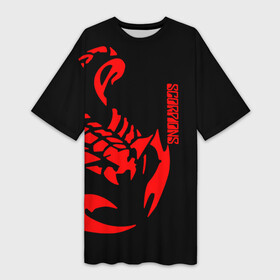 Платье-футболка 3D с принтом Scorpions в Екатеринбурге,  |  | scorpions | группа | скорпионс | хард | хардрок