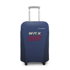 Чехол для чемодана 3D с принтом SUBARU WRX STI в Екатеринбурге, 86% полиэфир, 14% спандекс | двустороннее нанесение принта, прорези для ручек и колес | impreza | sport car | sti | subaru | wrx | авто | логотип | синяя | субарик | субару
