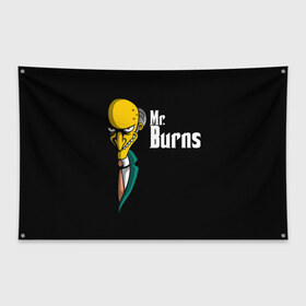 Флаг-баннер с принтом Mr Burns (Simpsons) в Екатеринбурге, 100% полиэстер | размер 67 х 109 см, плотность ткани — 95 г/м2; по краям флага есть четыре люверса для крепления | burns | mr | mr. burns | simpsons | мистер бернс | симпсоны