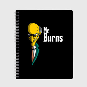Тетрадь с принтом Mr Burns (Simpsons) в Екатеринбурге, 100% бумага | 48 листов, плотность листов — 60 г/м2, плотность картонной обложки — 250 г/м2. Листы скреплены сбоку удобной пружинной спиралью. Уголки страниц и обложки скругленные. Цвет линий — светло-серый
 | burns | mr | mr. burns | simpsons | мистер бернс | симпсоны