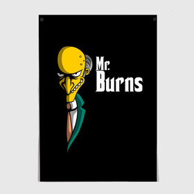 Постер с принтом Mr. Burns (Simpsons) в Екатеринбурге, 100% бумага
 | бумага, плотность 150 мг. Матовая, но за счет высокого коэффициента гладкости имеет небольшой блеск и дает на свету блики, но в отличии от глянцевой бумаги не покрыта лаком | burns | mr | mr. burns | simpsons | мистер бернс | симпсоны