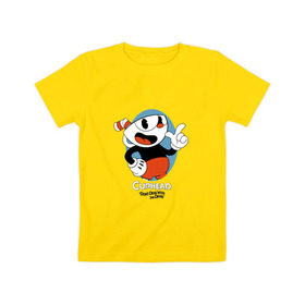 Детская футболка хлопок с принтом Cuphead (4) в Екатеринбурге, 100% хлопок | круглый вырез горловины, полуприлегающий силуэт, длина до линии бедер | cuphead | game | retro | uphead