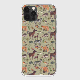 Чехол для iPhone 12 Pro Max с принтом Wild animals в Екатеринбурге, Силикон |  | animals | deer | forest | fox | nature | wild nature | дикие животные | ёжик | лес | лиса | олень | природа | рыба