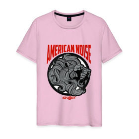 Мужская футболка хлопок с принтом Skillet - American noise в Екатеринбурге, 100% хлопок | прямой крой, круглый вырез горловины, длина до линии бедер, слегка спущенное плечо. | Тематика изображения на принте: 