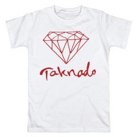 Мужская футболка хлопок с принтом Taknado Diamond в Екатеринбурге, 100% хлопок | прямой крой, круглый вырез горловины, длина до линии бедер, слегка спущенное плечо. | 