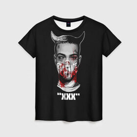 Женская футболка 3D с принтом XXX REVENGE в Екатеринбурге, 100% полиэфир ( синтетическое хлопкоподобное полотно) | прямой крой, круглый вырез горловины, длина до линии бедер | art | look at me | rap | revenge | tentacion | xxx | xxxtentacion