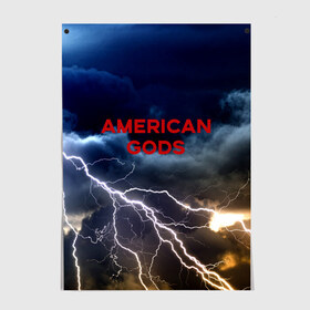 Постер с принтом American Gods в Екатеринбурге, 100% бумага
 | бумага, плотность 150 мг. Матовая, но за счет высокого коэффициента гладкости имеет небольшой блеск и дает на свету блики, но в отличии от глянцевой бумаги не покрыта лаком | Тематика изображения на принте: american gods | omg | американские боги | джиллиан андерсон | иэн макшейн | пабло шрайбер | фантастика | эмили браунинг