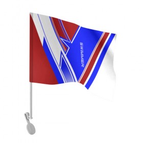 Флаг для автомобиля с принтом Swimmer в Екатеринбурге, 100% полиэстер | Размер: 30*21 см | пловец | пловчиха