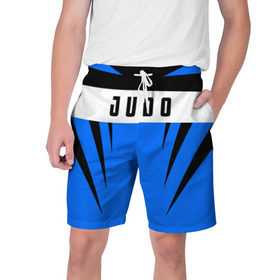 Мужские шорты 3D с принтом Judo в Екатеринбурге,  полиэстер 100% | прямой крой, два кармана без застежек по бокам. Мягкая трикотажная резинка на поясе, внутри которой широкие завязки. Длина чуть выше колен | Тематика изображения на принте: judo | sport | дзюдо | дзюдоист | спорт