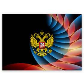 Поздравительная открытка с принтом Russia sport в Екатеринбурге, 100% бумага | плотность бумаги 280 г/м2, матовая, на обратной стороне линовка и место для марки
 | abstraction | grunge | russia | sport | абстракция | герб | краска | русский | символика рф | спорт | спортивный | триколор | униформа | форма | я русский