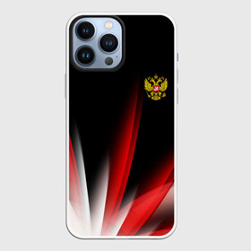 Чехол для iPhone 13 Pro Max с принтом Russia sport collection в Екатеринбурге,  |  | abstraction | grunge | russia | sport | абстракция | герб | краска | русский | символика рф | спорт | спортивный | триколор | униформа | форма | я русский