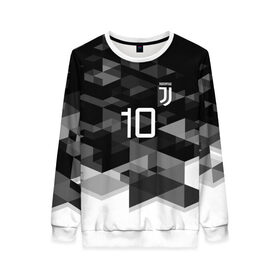 Женский свитшот 3D с принтом JUVE 10 DYBALA в Екатеринбурге, 100% полиэстер с мягким внутренним слоем | круглый вырез горловины, мягкая резинка на манжетах и поясе, свободная посадка по фигуре | fc | football | football club | juventus | sport | спорт | спортивные | униформа | фирменные цвета | фк | футбол | футбольный клуб | ювентус