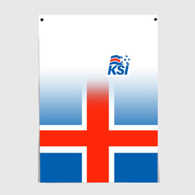 Постер с принтом KSI ICELAND SPORT в Екатеринбурге, 100% бумага
 | бумага, плотность 150 мг. Матовая, но за счет высокого коэффициента гладкости имеет небольшой блеск и дает на свету блики, но в отличии от глянцевой бумаги не покрыта лаком | 2019 | fc | football | football club | iceland | ksi | sport | исландия | кси | сборная исландии | спорт | спортивные | униформа | фирменные цвета | фк | футбол | футбольный клуб