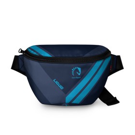 Поясная сумка 3D с принтом TEAM LIQUID E-SPORT в Екатеринбурге, 100% полиэстер | плотная ткань, ремень с регулируемой длиной, внутри несколько карманов для мелочей, основное отделение и карман с обратной стороны сумки застегиваются на молнию | 2019 | blue | cybersport | esport | liquid | logo | pro league | team | team liquid | киберспорт | логотип | тим ликвид | фирменные цвета