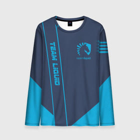 Мужской лонгслив 3D с принтом TEAM LIQUID E-SPORT в Екатеринбурге, 100% полиэстер | длинные рукава, круглый вырез горловины, полуприлегающий силуэт | 2019 | blue | cybersport | esport | liquid | logo | pro league | team | team liquid | киберспорт | логотип | тим ликвид | фирменные цвета