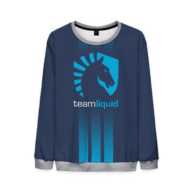 Мужской свитшот 3D с принтом TEAM LIQUID E-SPORT в Екатеринбурге, 100% полиэстер с мягким внутренним слоем | круглый вырез горловины, мягкая резинка на манжетах и поясе, свободная посадка по фигуре | Тематика изображения на принте: 2019 | blue | cybersport | esport | liquid | logo | pro league | team | team liquid | киберспорт | логотип | тим ликвид | фирменные цвета