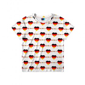 Детская футболка 3D с принтом Love Germany в Екатеринбурге, 100% гипоаллергенный полиэфир | прямой крой, круглый вырез горловины, длина до линии бедер, чуть спущенное плечо, ткань немного тянется | germany | германия