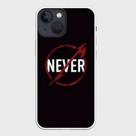 Чехол для iPhone 13 mini с принтом Metallica Never в Екатеринбурге,  |  | металика | металлика | никогда | рок