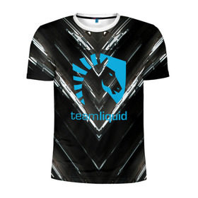 Мужская футболка 3D спортивная с принтом TEAM LIQUID E-SPORT в Екатеринбурге, 100% полиэстер с улучшенными характеристиками | приталенный силуэт, круглая горловина, широкие плечи, сужается к линии бедра | 