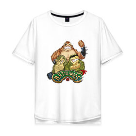 Мужская футболка хлопок Oversize с принтом Battletoads в Екатеринбурге, 100% хлопок | свободный крой, круглый ворот, “спинка” длиннее передней части | battletoads | games | xbox