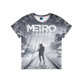 Детская футболка 3D с принтом Metro Exodus: Артём в Екатеринбурге, 100% гипоаллергенный полиэфир | прямой крой, круглый вырез горловины, длина до линии бедер, чуть спущенное плечо, ткань немного тянется | Тематика изображения на принте: 4a games | deep silver | metro | метро