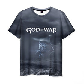 Мужская футболка 3D с принтом God of WAR в Екатеринбурге, 100% полиэфир | прямой крой, круглый вырез горловины, длина до линии бедер | 