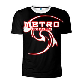 Мужская футболка 3D спортивная с принтом Metro Exodus в Екатеринбурге, 100% полиэстер с улучшенными характеристиками | приталенный силуэт, круглая горловина, широкие плечи, сужается к линии бедра | 