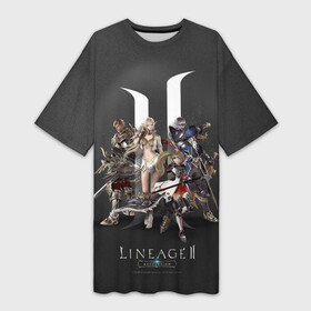 Платье-футболка 3D с принтом LineAge 2 Revolution в Екатеринбурге,  |  | l2 | la2 | lineage | lineage2 | ла2 | линейка