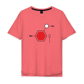 Мужская футболка хлопок Oversize с принтом Сметанат борщу в Екатеринбурге, 100% хлопок | свободный крой, круглый ворот, “спинка” длиннее передней части | Тематика изображения на принте: борщ | еда | сметана | формула | химия