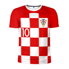 Мужская футболка 3D спортивная с принтом Модрич Хорватия (форма) в Екатеринбурге, 100% полиэстер с улучшенными характеристиками | приталенный силуэт, круглая горловина, широкие плечи, сужается к линии бедра | 10 | 2020 | 2022 | croatia | madrid | modric | real | европы | мадрид | мира | реал | сборная | хорватии | хорватия | чемпионат | чм