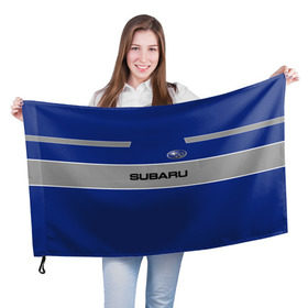 Флаг 3D с принтом Subaru в Екатеринбурге, 100% полиэстер | плотность ткани — 95 г/м2, размер — 67 х 109 см. Принт наносится с одной стороны | subaru | марка | машины | субару