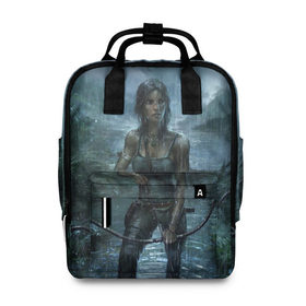 Женский рюкзак 3D с принтом Tomb Raider: Лара Крофт в Екатеринбурге, 100% полиэстер | лямки с регулируемой длиной, сверху ручки, чтобы рюкзак нести как сумку. Основное отделение закрывается на молнию, как и внешний карман. Внутри два дополнительных кармана, один из которых закрывается на молнию. По бокам два дополнительных кармашка, куда поместится маленькая бутылочка
 | Тематика изображения на принте: adventure | lara croft | tomb rider | археолог | гробниц | крофт | лара | приключения | расхитительница